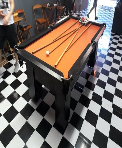 Mesa (Quatro Pés) Cor Preta Tecido Laranja e Borda Preta Mod. WQPV5158 - Foto 2