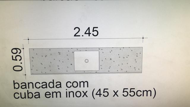 Bancada em granito com cuba inox - Foto 2