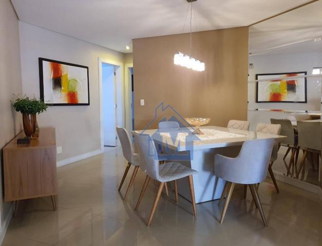Lindo Apartamento Semimobiliado, 2 Suítes e 1 Quarto, Sacada Gourmet, no Centro! - Foto 4