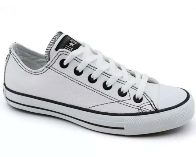 converse branco couro