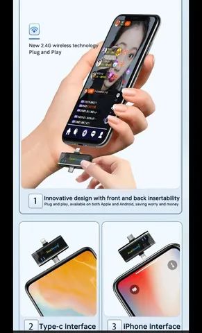 Microfone lapela sem fio Wireless Zealsound  - Foto 3