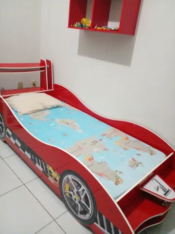 Mini Cama Infantil Carro de Fórmula 1 Preto + Colchão