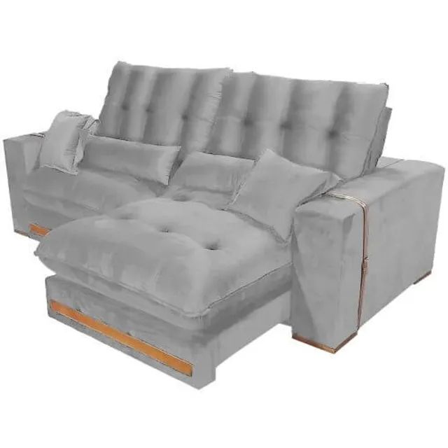 Sofá Retratil e reclinavel 36 cm de pilow largura 2,50 Luxo LInho ou veludo - Foto 4