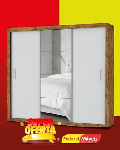 Guarda Roupa c/ Espelho 3 Portas 4 Gavetas Super Lindo Fazemos Entrega 
