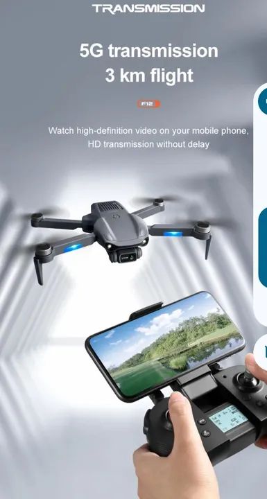 Drone F 12, Câmara HD, 5g, GPS, 4k Com AI .