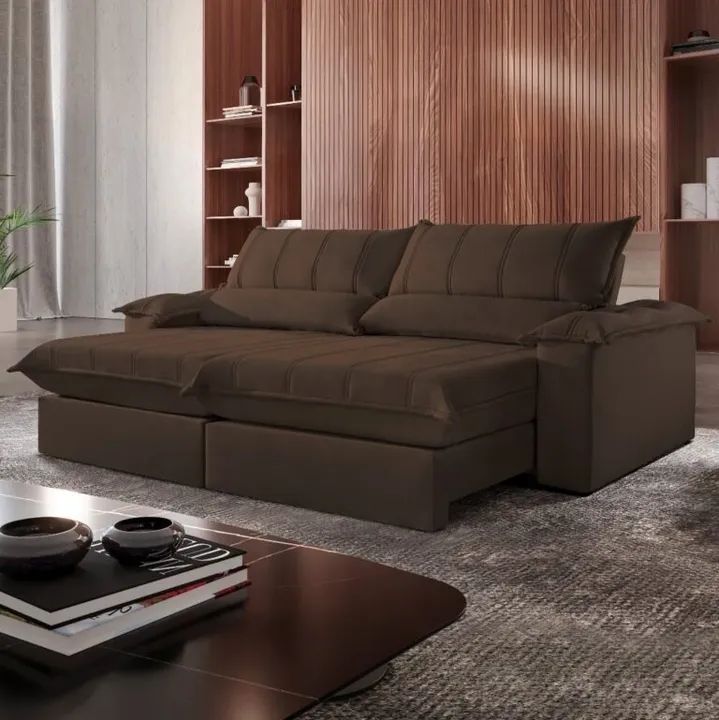 Mega promoção! Sofá Retrátil e Reclinável Modelo 0011 240cm - Foto 4