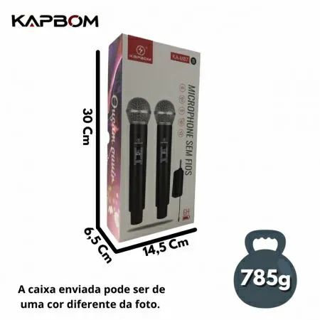 Microfone duplo sem fio recarregável dinâmico ótimo desempenho na pronta entrega! - Foto 3