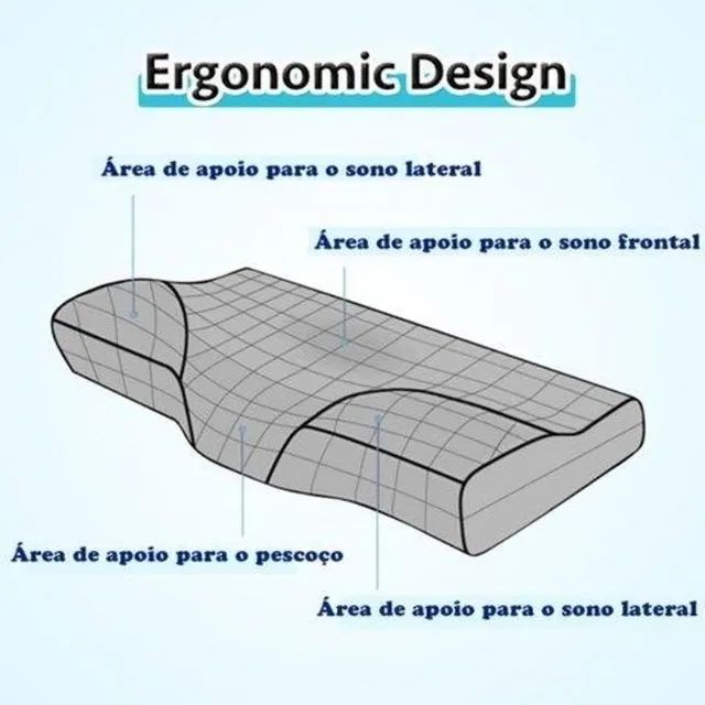 Travesseiro Cervical Ortopédico Ergonômico- Adeus Dores na Coluna e no Pescoço - Foto 6