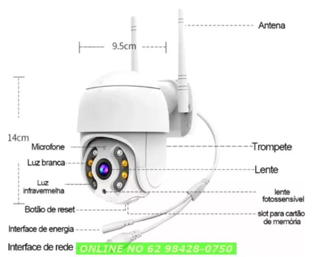 Kit com 2 Camera Segurança Gira 320° Smart Ip Wifi Full Hd externa  - Foto 6