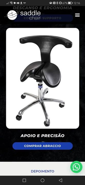 Mocho sela saddle abraccio. Sua coluna vai agradecer. Tatuadores, dentistas, ilustradores - Foto 5