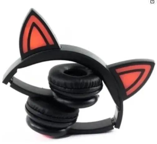 Fone de Ouvido Headphone Gatinho com Fio Led Se-6126 Com Microfone z393 - Foto 2