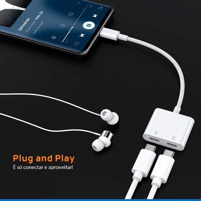 Adaptador Divisor Tipo C Para Fone de Ouvido e Carregador Simultaneamente Usb-C iPhone 15 - Foto 2