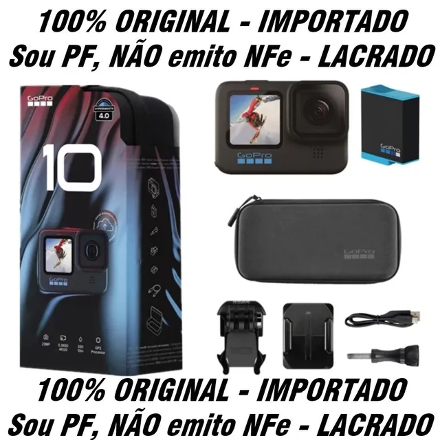 1 Filmadora Go Pro Hero 10 Black Action Câmera Aquática
