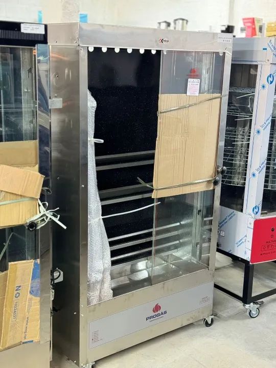 Maquina de frango 6 espetos a gás a pronta entrega