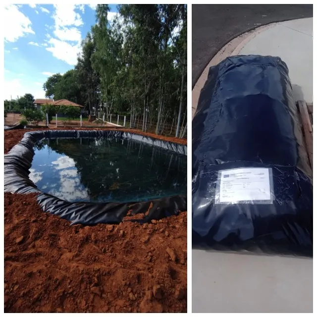 Lona Preta 600 micras de Pead Geomembrana 9 x 6