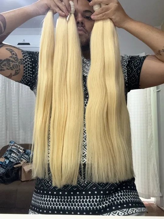 Cabelo Humano Loiro Vietnã 65 cm - Foto 3