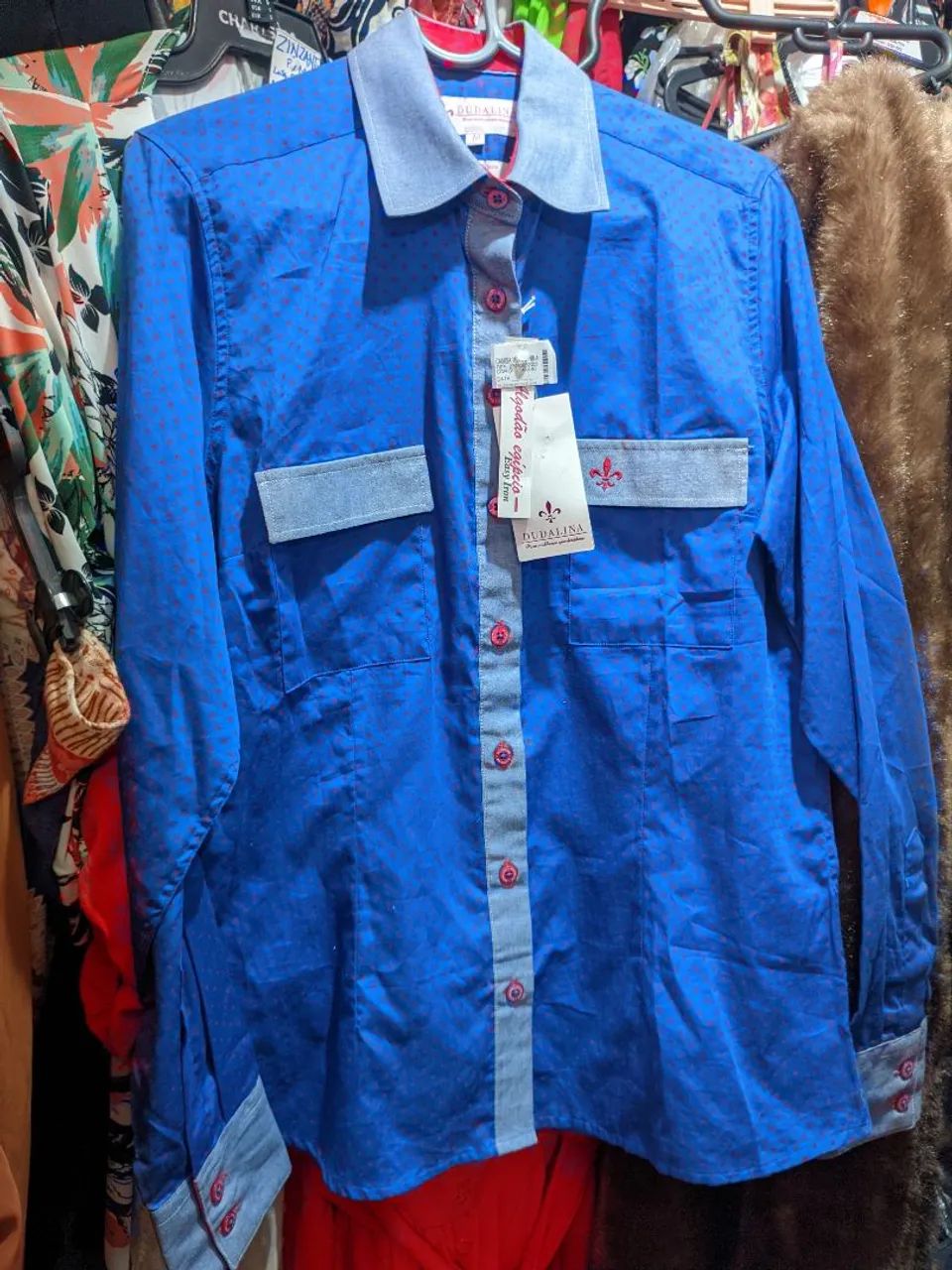 Camisa Chemise Jaquard Em Algodão Egípcio Dudalina,tam. 40/M,Nova na Etiqueta, nunca usada