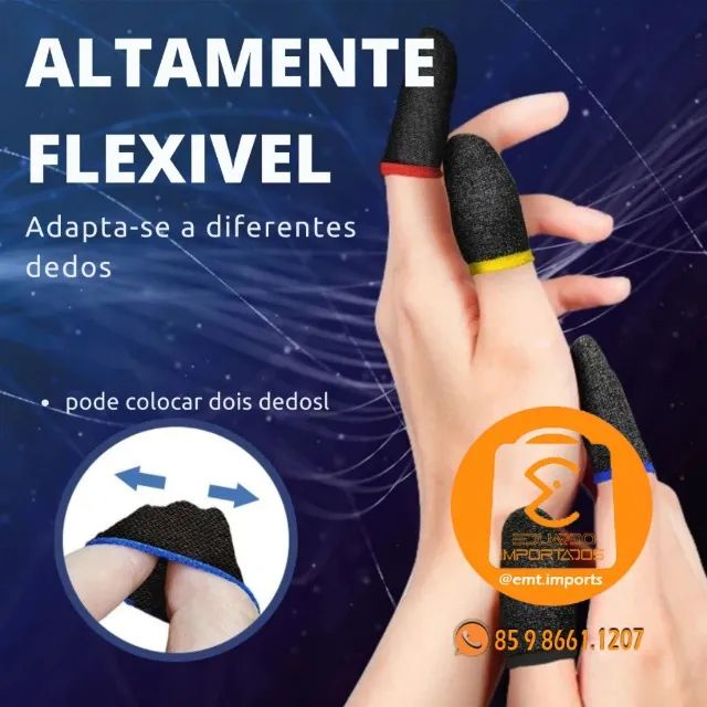 Luvas de Dedo Anti-Suor Para Celular 1 Par - Foto 2