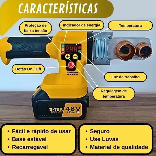 Máquina De Solda Tubo PPR Portátil Com Maleta Profissiona - Foto 4