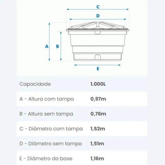 Caixa d'água Fortlev - Nova - 1000 Litros - Foto 2