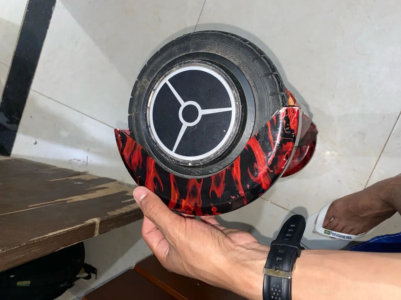 Hoverboard Skate Elétrico 6.5 Vermelho Fogo Led Bluetooth - Foto 2