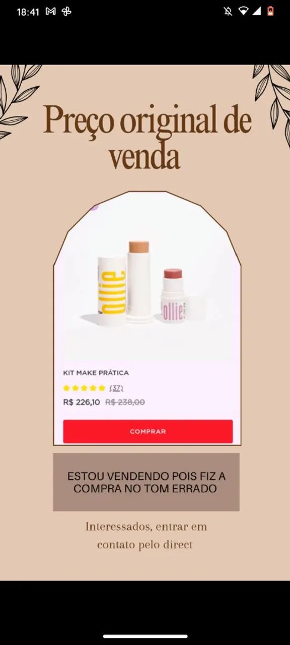 Base/protetor solar em sthick n° 10 e blush na cor malva da Ollie. Novos (sem uso) - Foto 2