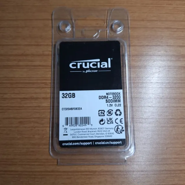 Memória Ram 32gb ddr4 3200mhz Crucial - Nova Lacrada