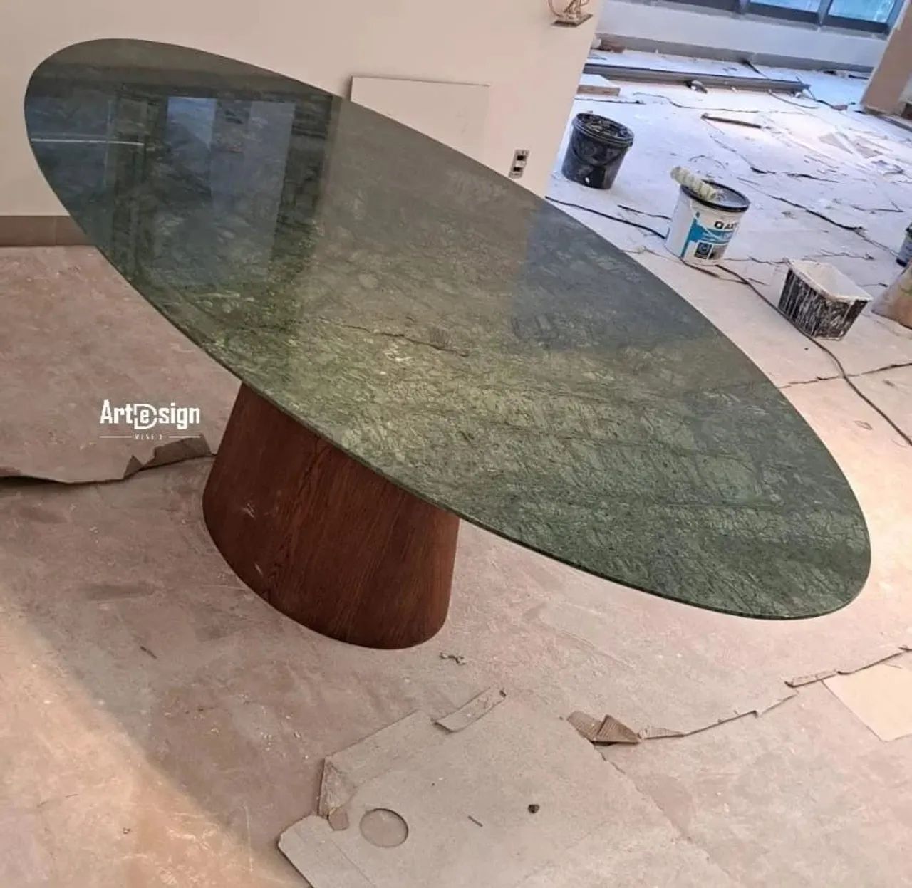 Mesa de Jantar em mármore verde guatemala - Foto 4