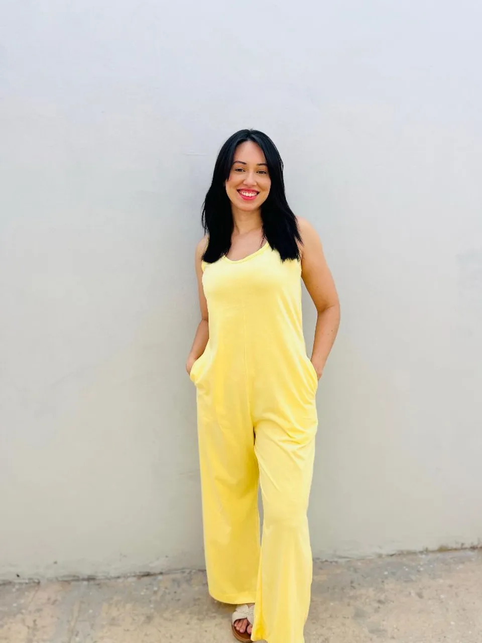 Macacão longo amarelo - Novo