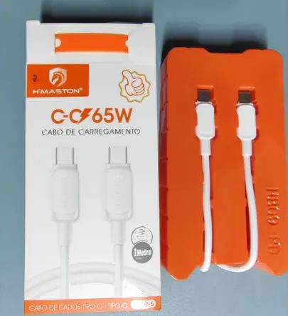 Cabo Turbo C-C 65w Tipo C Tipo C Branco H'Maston Iphone 15 16 Pro Max Plus Android - Foto 2