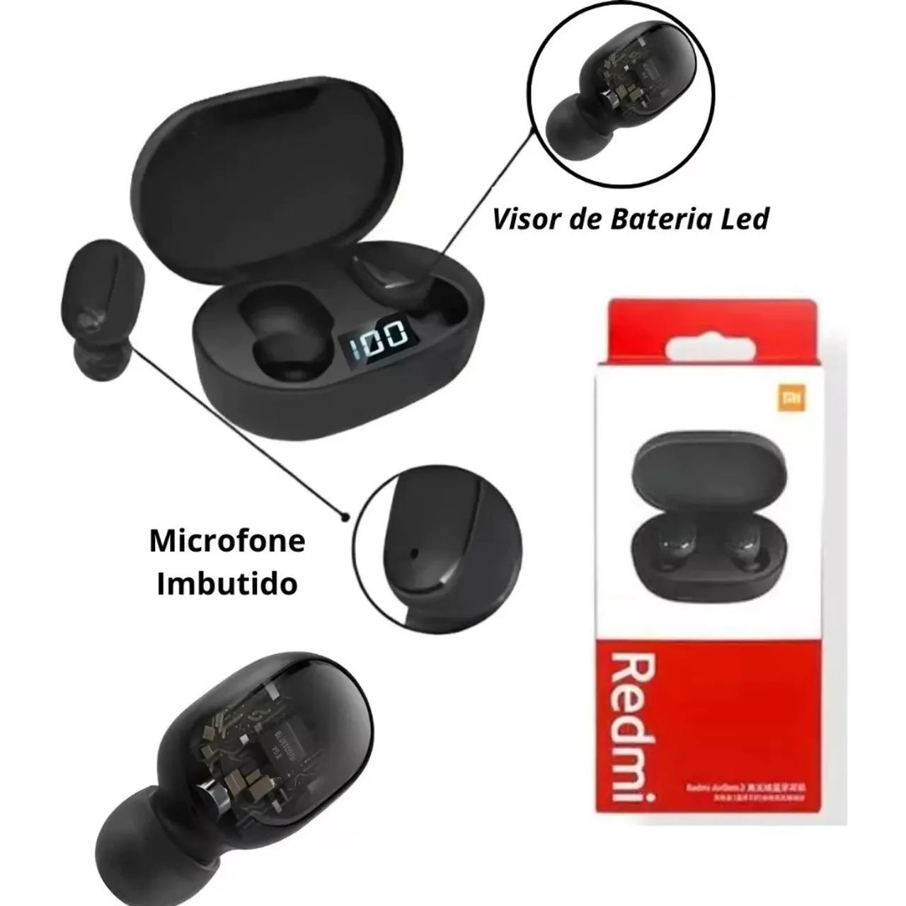 Fone de ouvido Bluetooth 