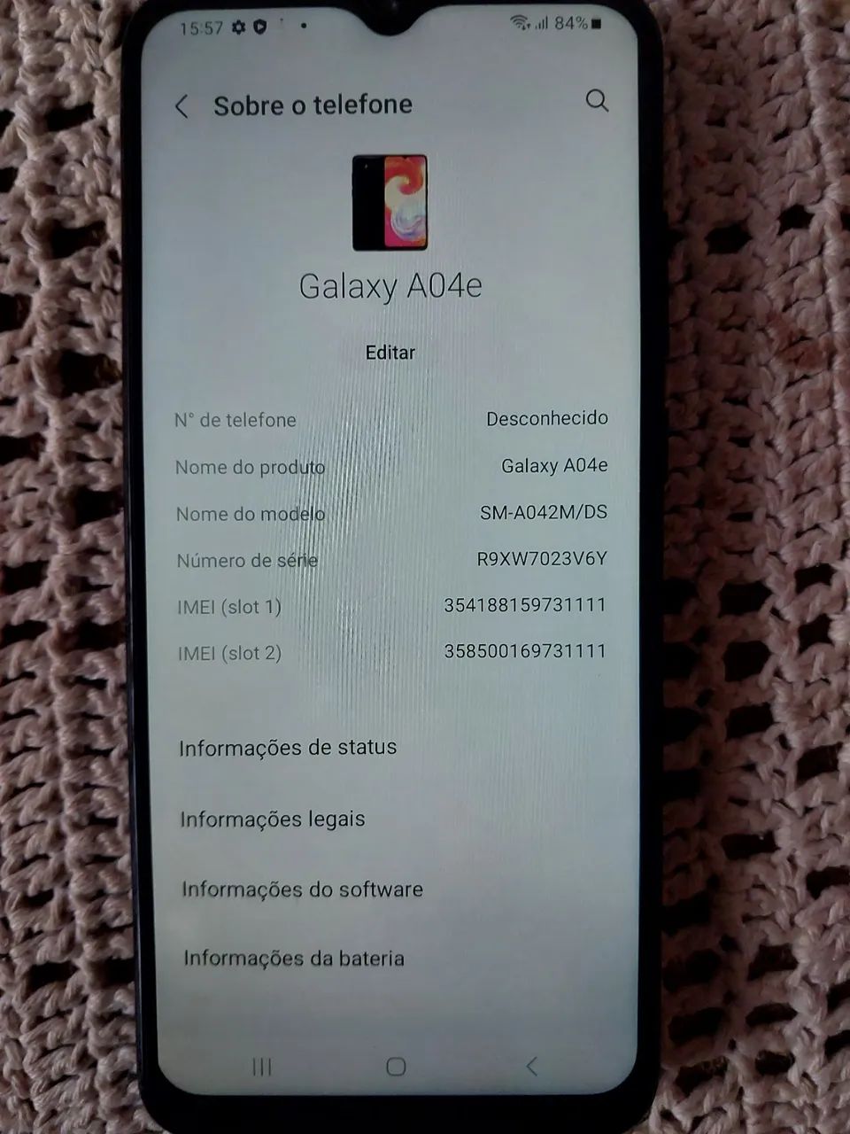 Vendo Samsung Galaxy A04e 
