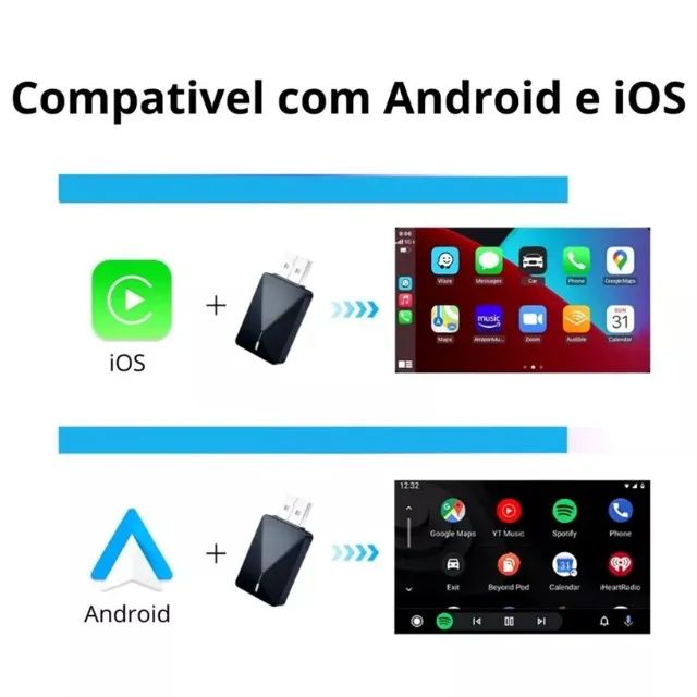 Wireless Adapter for Car Play Android Auto Plug and Play Cable-Free64562456649987121