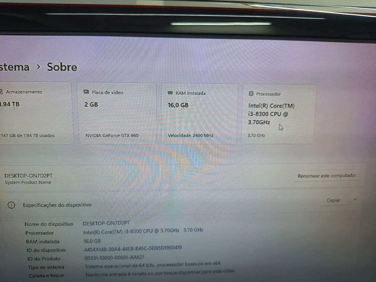 Processador Intel Core i3-8300 3.70GHz