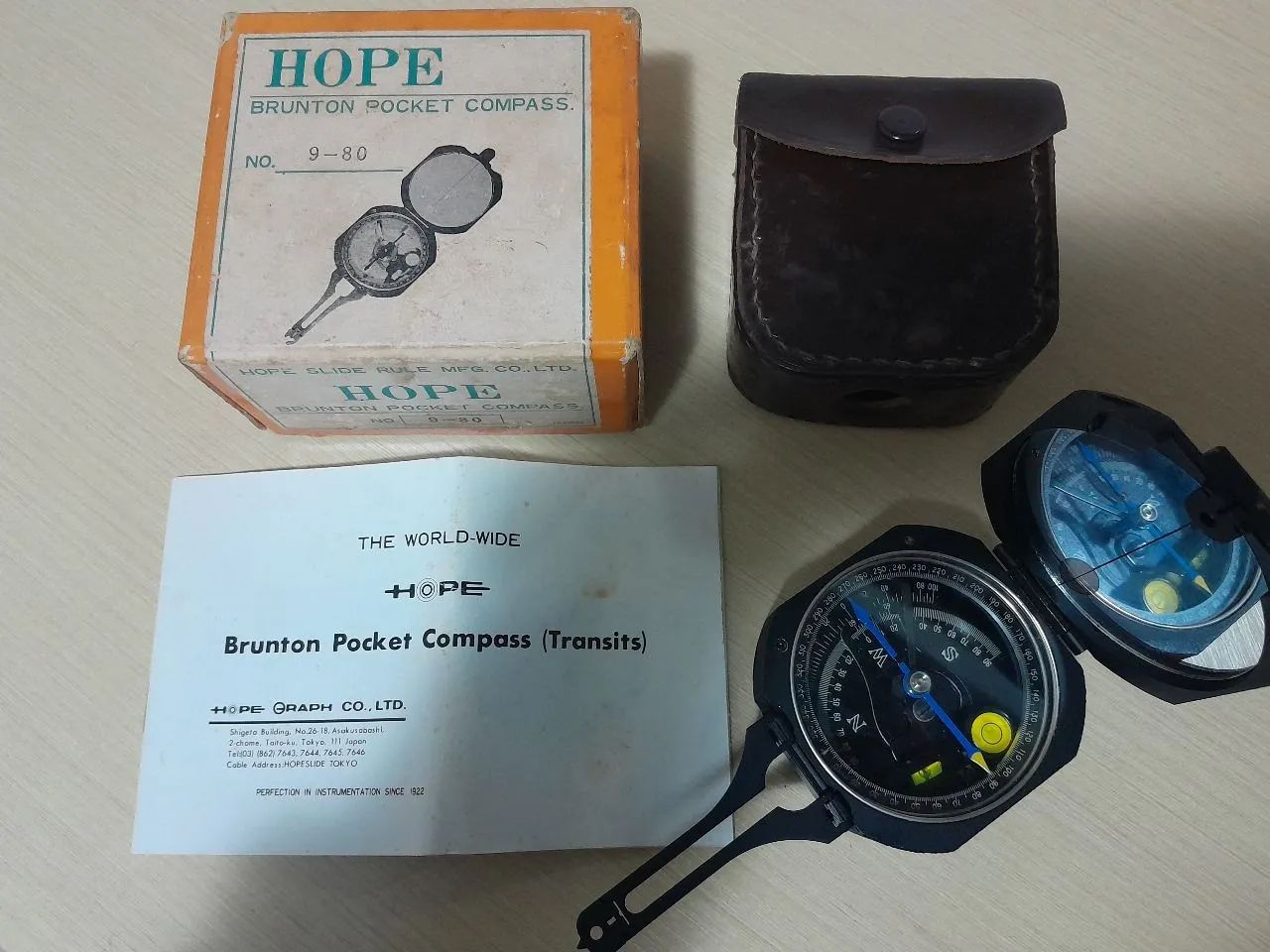 Antiguidade Bússola Japonesa Antiga Hope com suporte