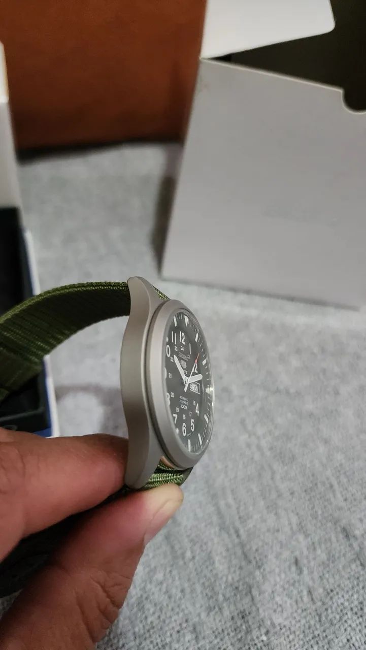 Relógio Seiko 5 Automático verde Militar. - Foto 5