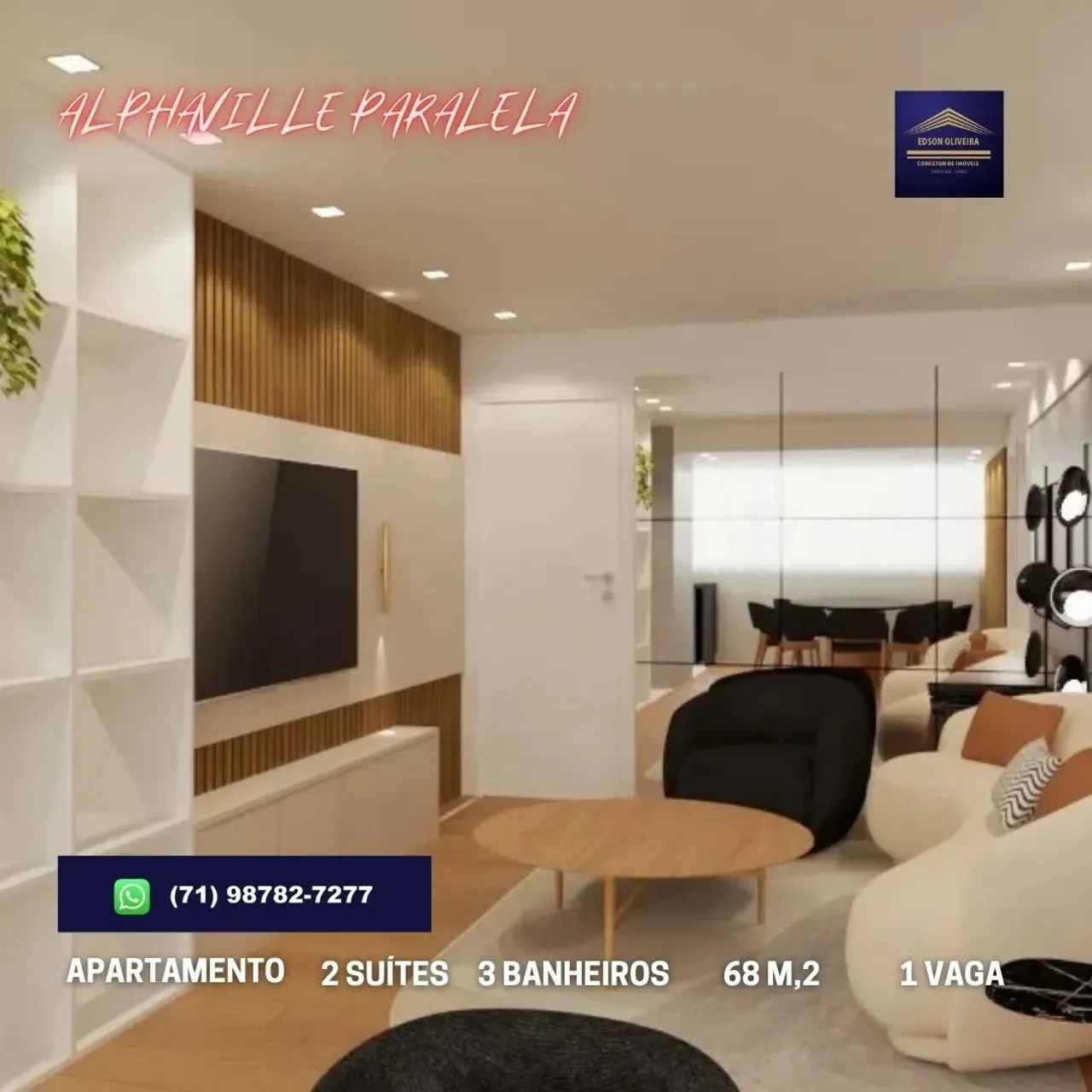 Excelente apartamento 2 quartos, 2 suítes, varanda, nascente em Alphaville I - Salvador -
