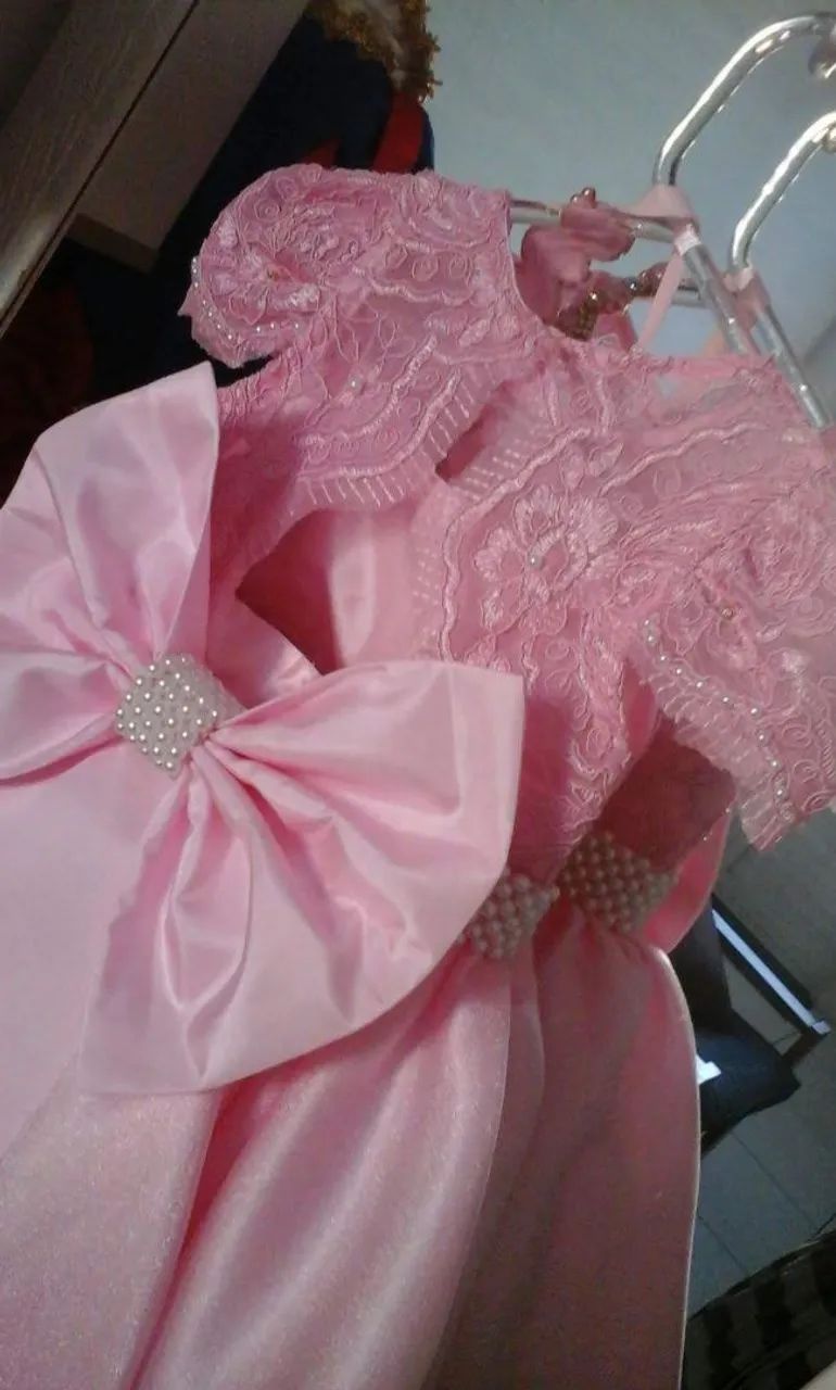 Vestido de Princesa Rosa Mãe e filha - Foto 5