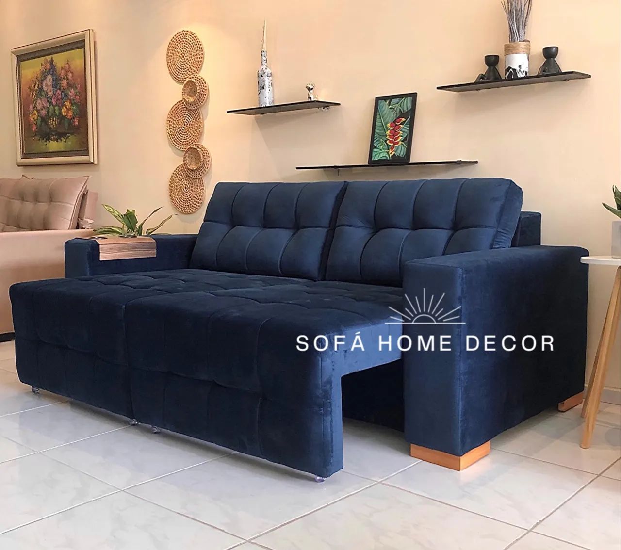 Sofá Cama ou  Retrátil de 3 Lugares