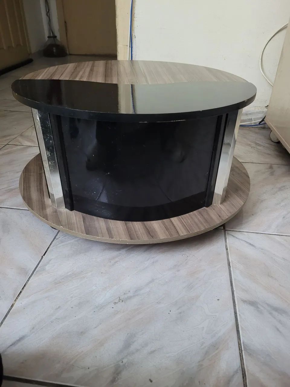 Mesa de Centro Redonda Bicolor - Foto 2
