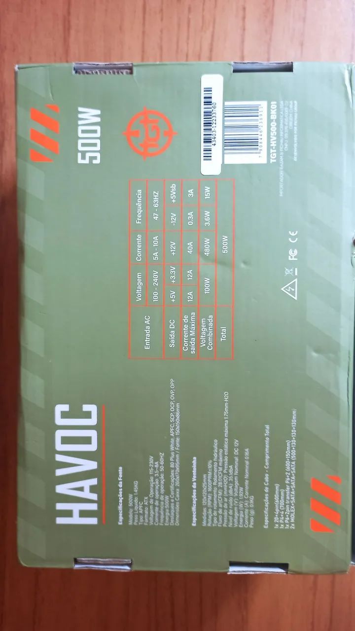 Fonte de Computador, TGT Havoc 500 80plus White, não liga! - Foto 5