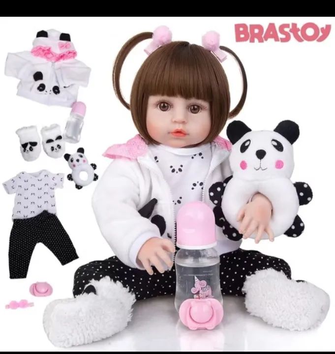 Boneca bebê reborn 100% em silicone 
