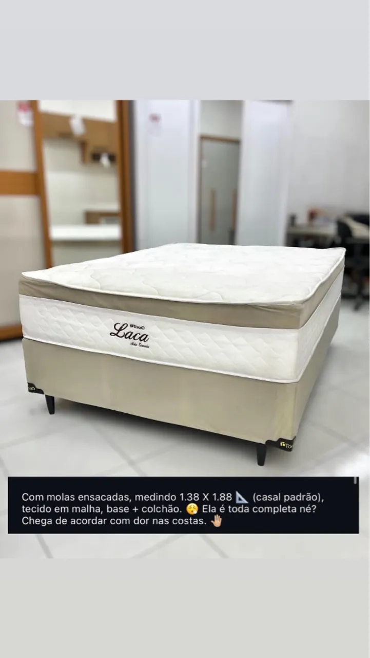 Cama Box Casal Padrão com Molas Ensacadas - Laca