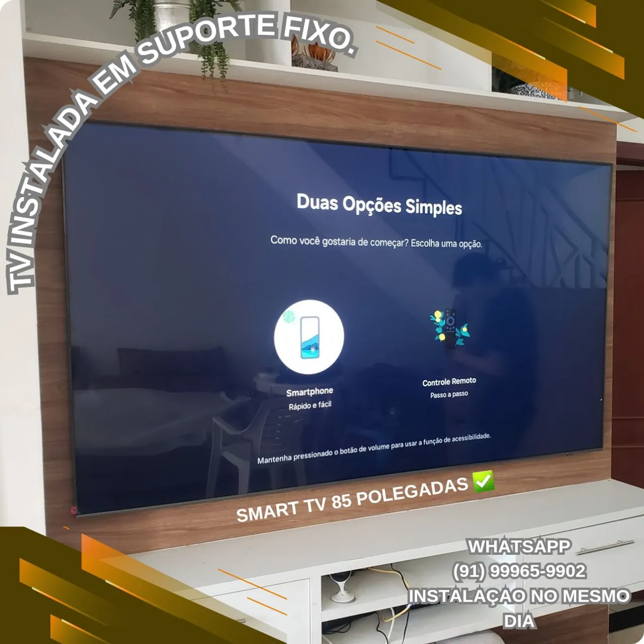 Suporte fixo para tv com instalação