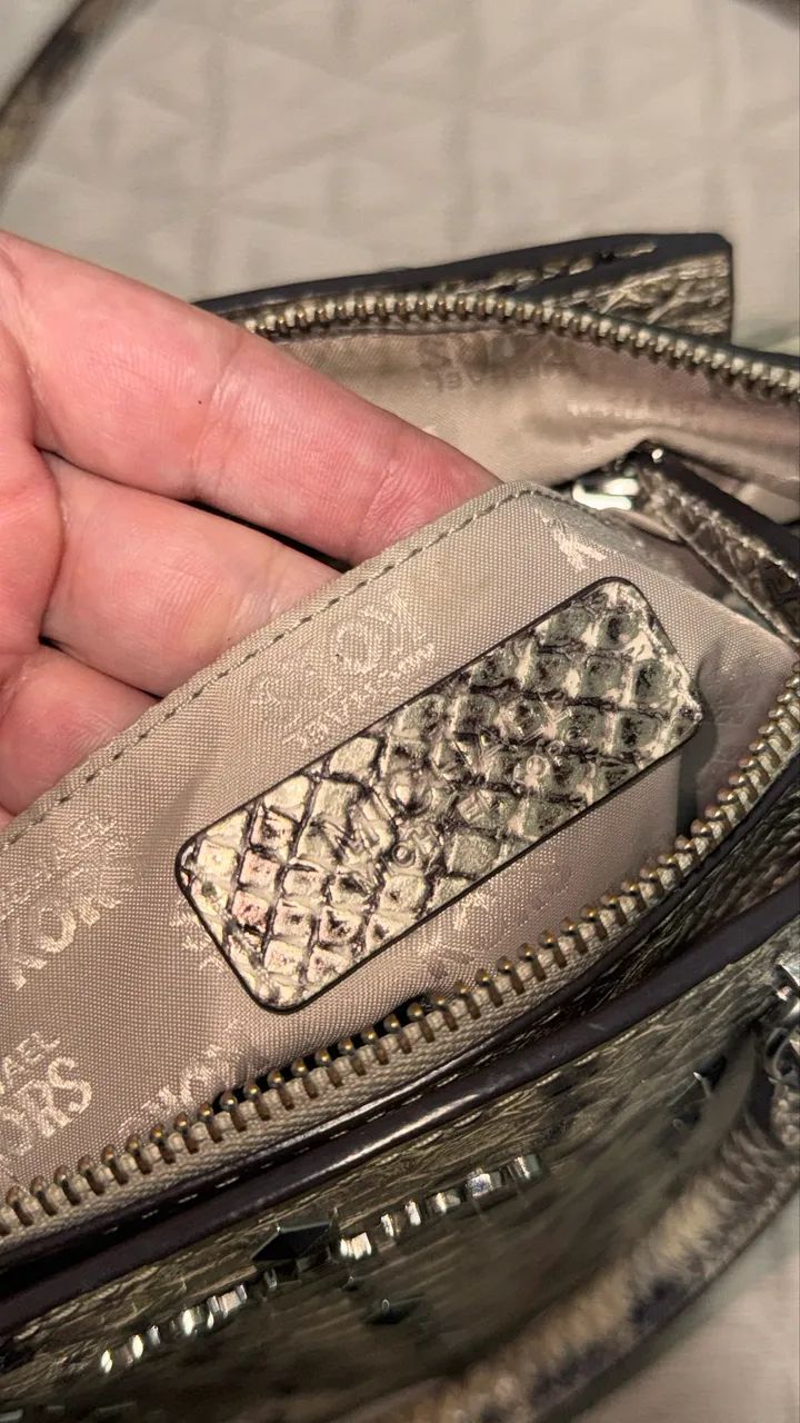 Bolsa Michael Kors Python Bege - Foto 5