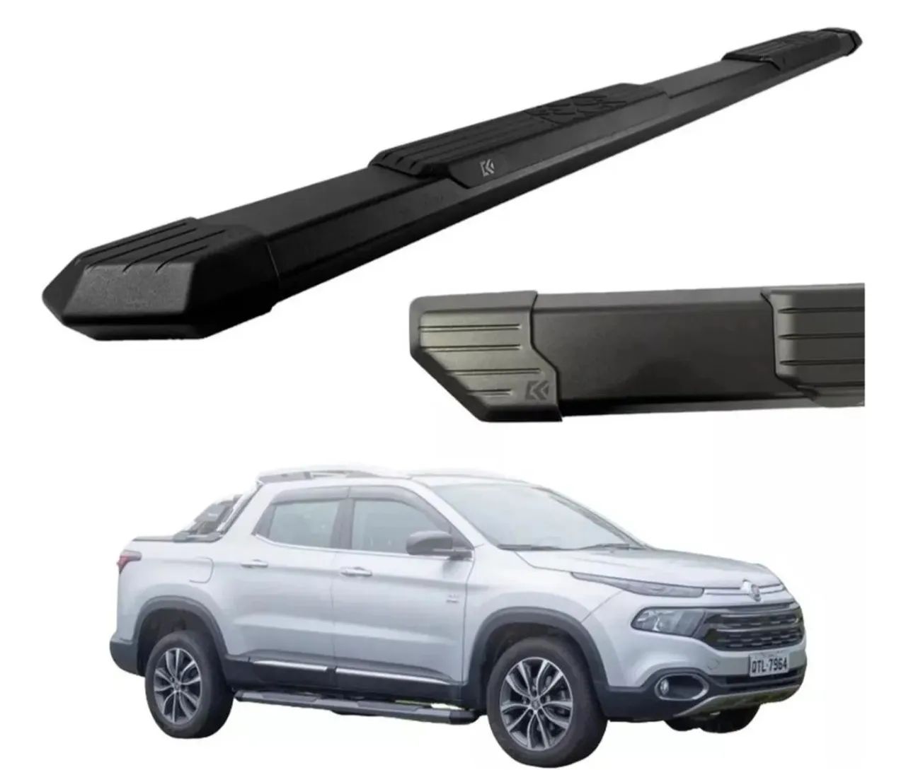Estribo lateral extreme preto para FIAT TORO 2016/2023 