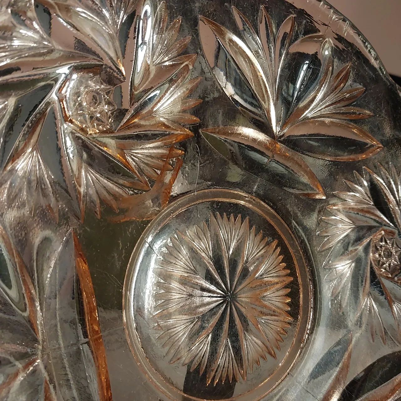 Tijela e prato de bolo travessa terrina de vidro rosa antiguidade - Foto 4