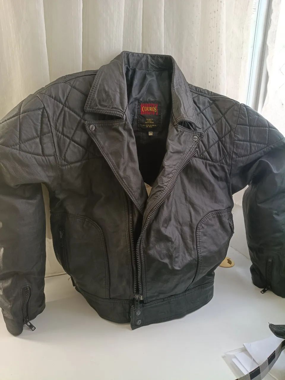 Jaqueta e calça de couro legítimo motociclista  - Foto 4