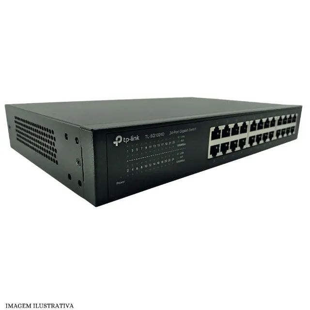 Switch Gigabit de Mesa ou Rack de 24Portas 10/100/1000 Mbps