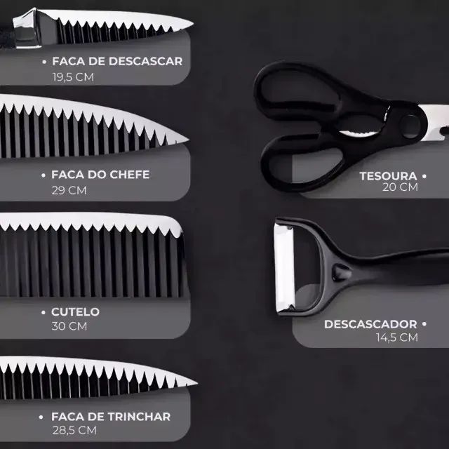 Kit 6 Peças Facas Antiaderente - Entrego em Casa! - Foto 4